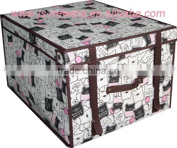 Hot-welcomed Custom printed non-woven fabric foldable storage box