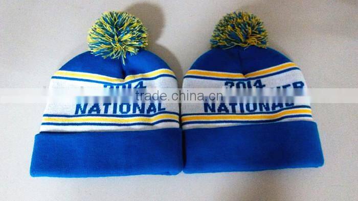 100%cotton or wool or 100%acrylic knitted caps and jacquard beanies with ball