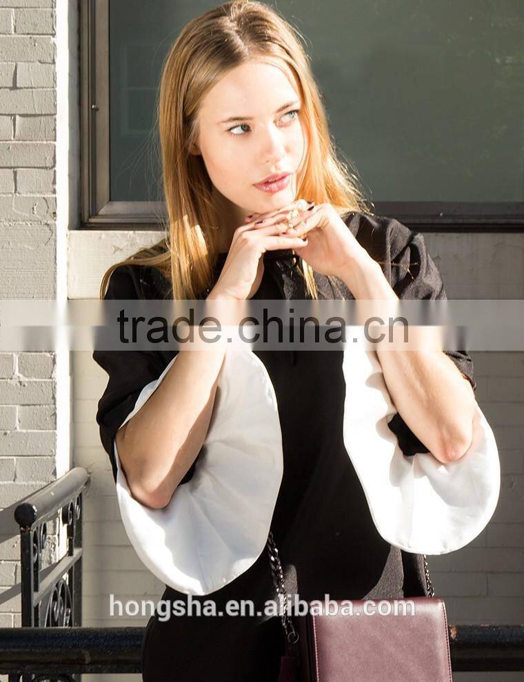 New Style Girl Dress Fashion Black Girl Party Wear Western Bell Sleeve Dress HSD6653