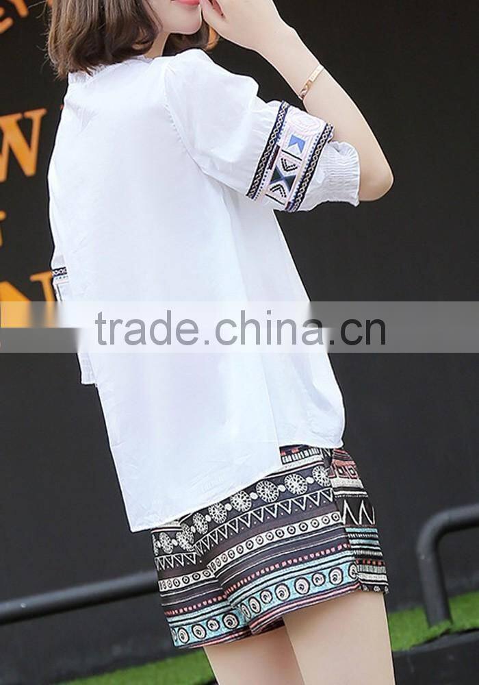 Girls stylish top and shorts beautiful embroidery design ladies suits