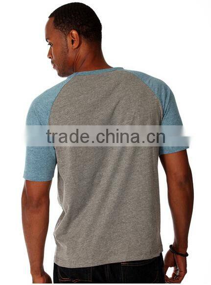Men's Grey Cotton Raglan T-shirt