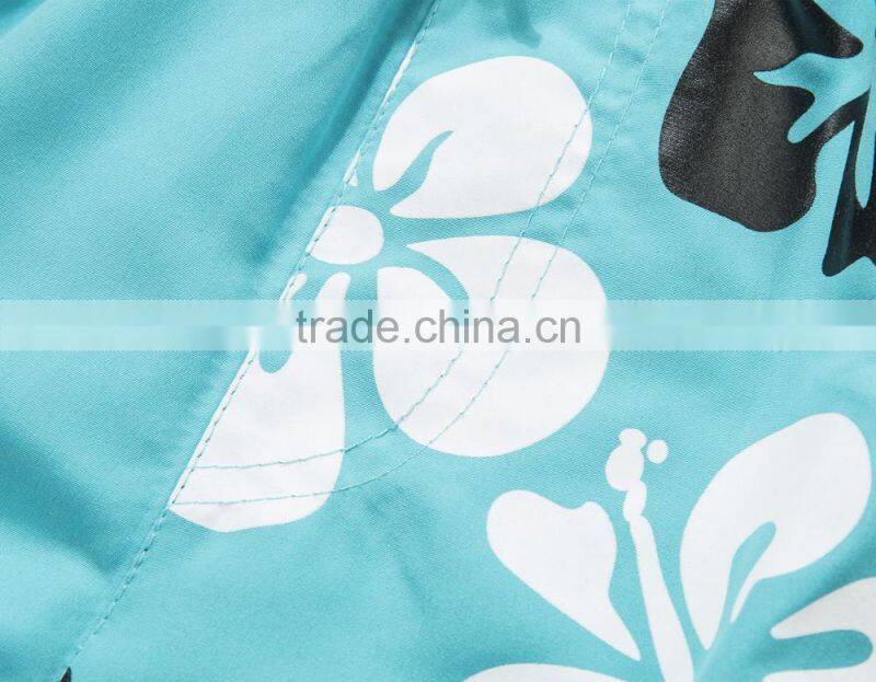 OEM Customized shaped boy swim shorts peach skin 100% polyester