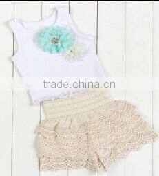 2017 high quantity baby spring/summer outfits lace petti set