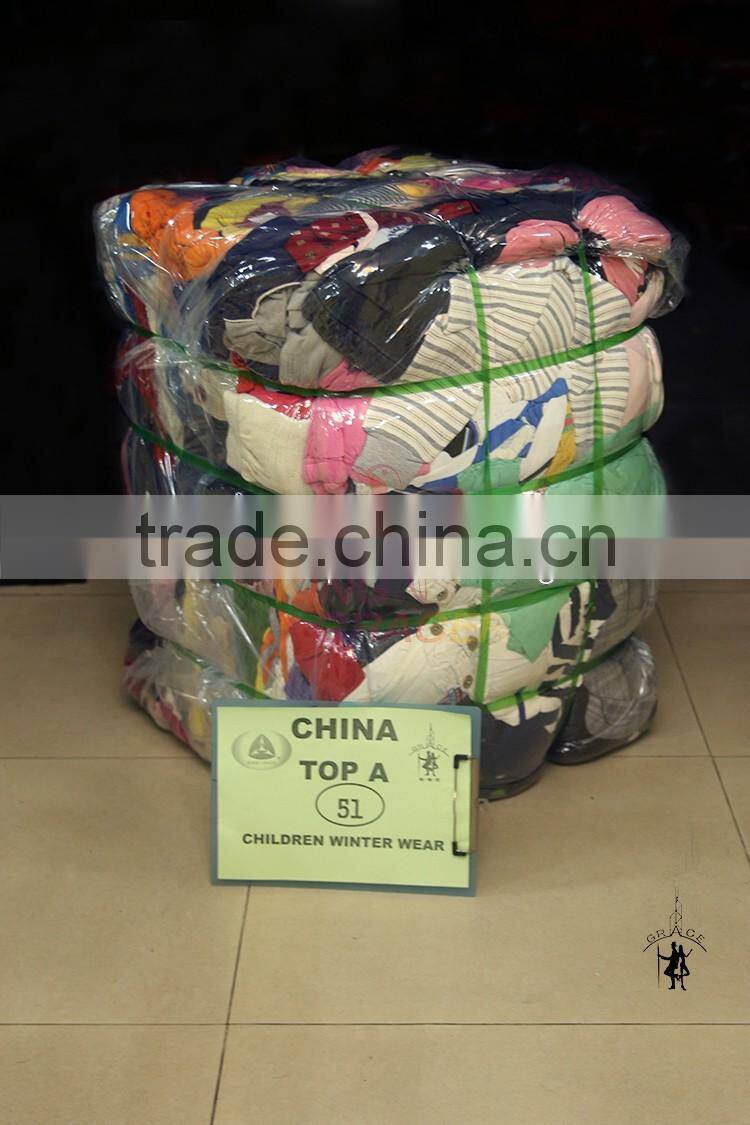 China Top Gracer Cheap Sell Children Wear Unsorted Winter Used Clothes Bales