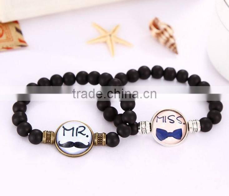 customized UK flag glass dome charm wood bracelets jewelry