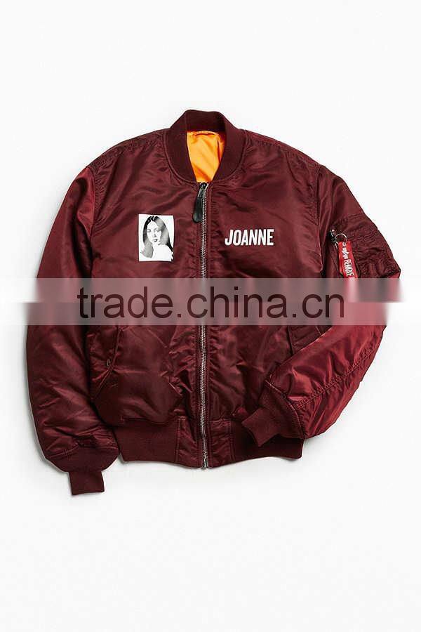 Custom Made Your Own Design Lady Gaga Joanne Tour Bomber Jacket Advertising Printing Logo Unisex Waterproof Nylon Jacket