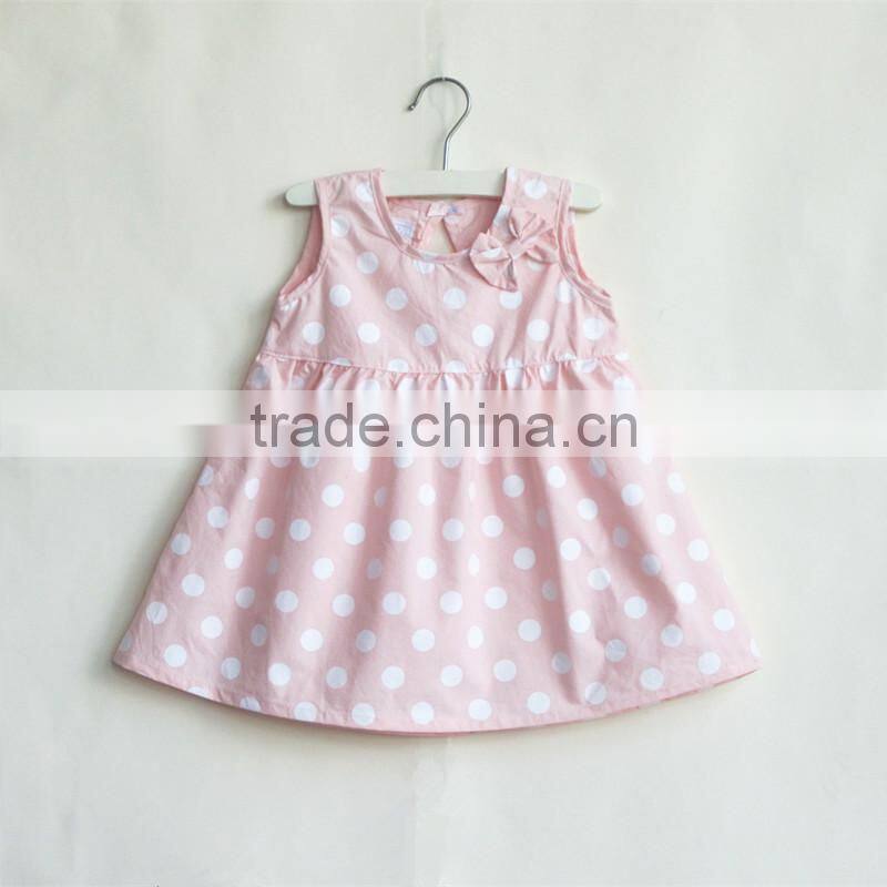 Soft Kids Polka Dot Design Baby Girl Sleeveless Dress Girls Summer Cotton Casual Dresses