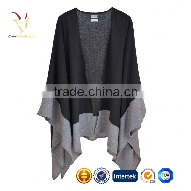 Color Block Knitted Wool Ponchos,Women Wraps Ponchos