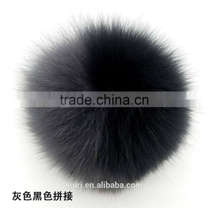 Multicolor genuine fox pom poms with 12cm