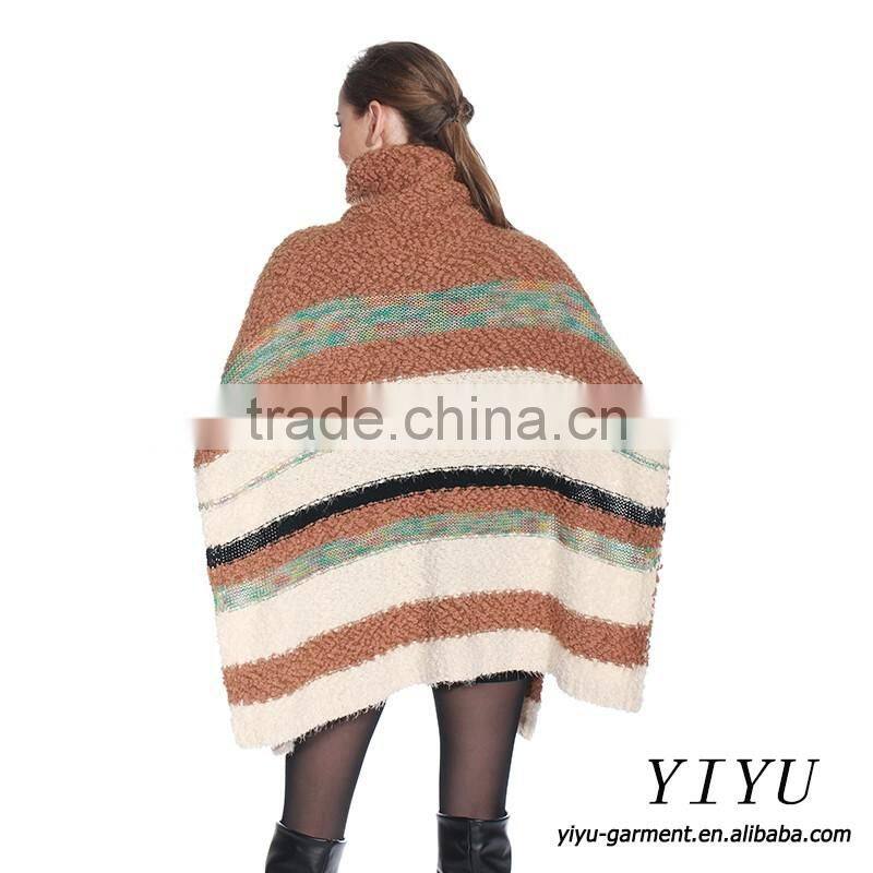 2016 New Style turtleneck poncho sweater 100% cashmere poncho for women