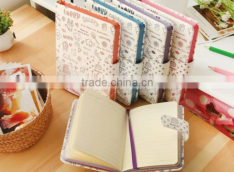 2017 B6 size PU leather cover agenda planner with clasp,custom embossed yearly planner