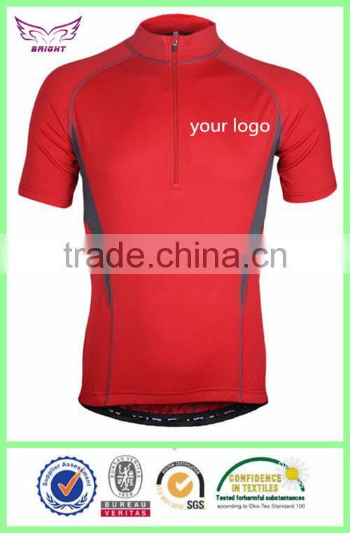 100% polyester cycling short sleeve shorts downhill jersey half-zipper cycling shorts