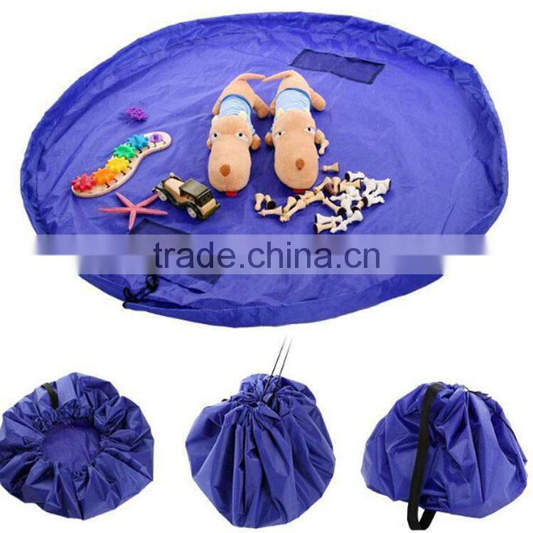 Factory supplier kids lego play mat organizer, toy storage bag