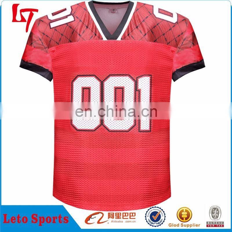 Fully Custom FOOTBALL sublimation v neck american football jersey EISHA AFJ EE 8 Red Plain Custom American Football Jerseys