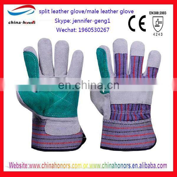 split leather glove/male leather glove