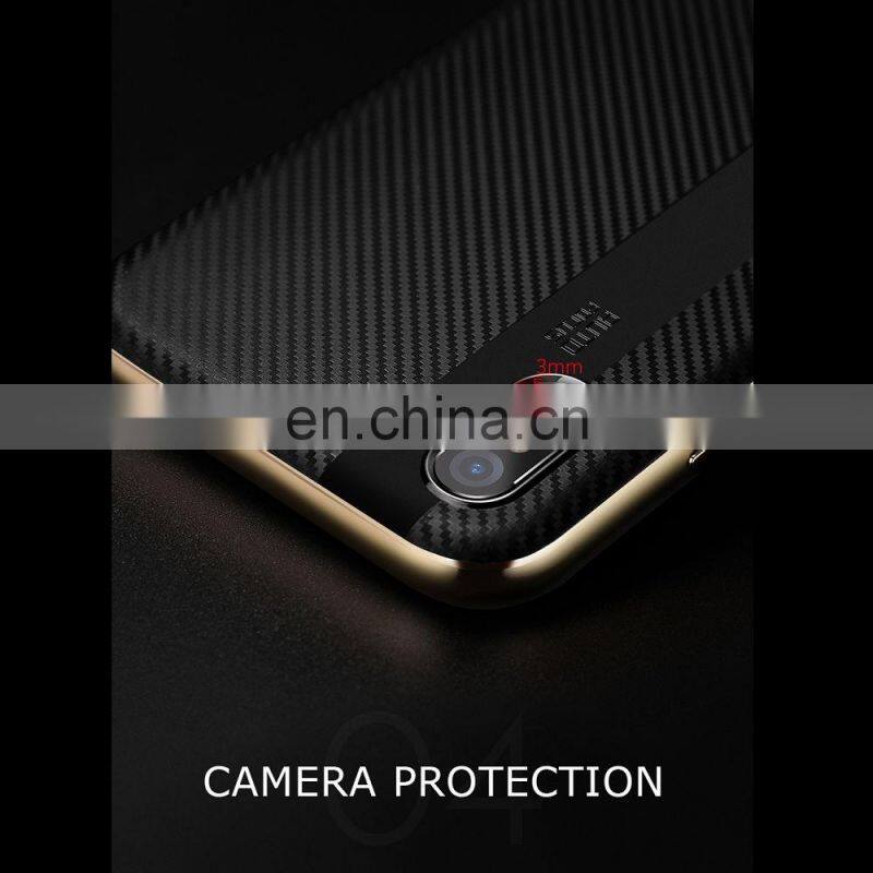 Blade Series Detachable PC Frame and Carbon Fiber TPU Back Cover Case for iPhone X - Gold