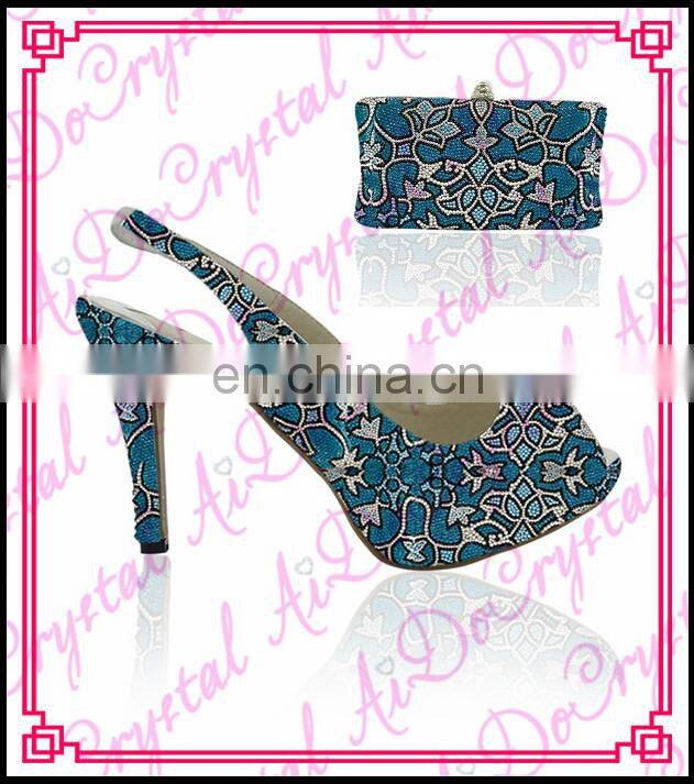 Aidocrystal 2015 high heel platform open toe women pumps shoes and bags to match slingback