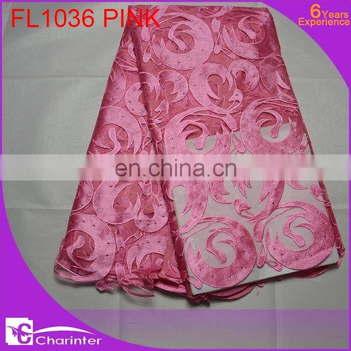free shipping nigerian lace with rhinestone bridal lace fabrics tulle voile lace fabric