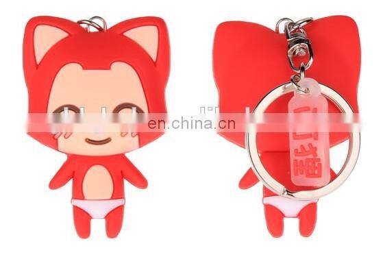 lovely custom shaped soft PVC heart shaped key chain