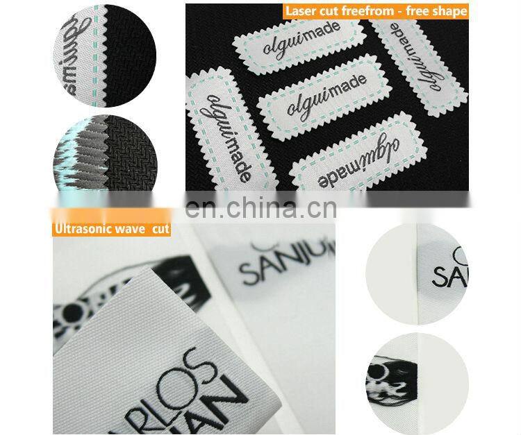 Customized logo Polo shirts washable woven label sew on back main label/neck label