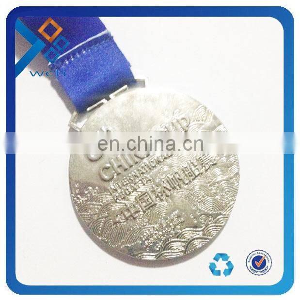 Custom cheap promotional metal souvenir ribbon medal