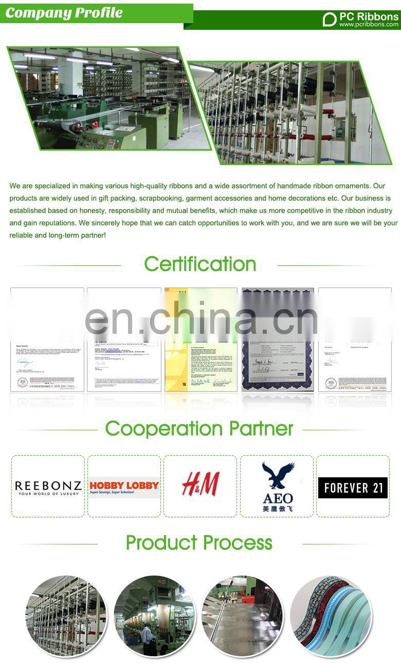 Stock Cotton embroidered woven jacquard ribbon