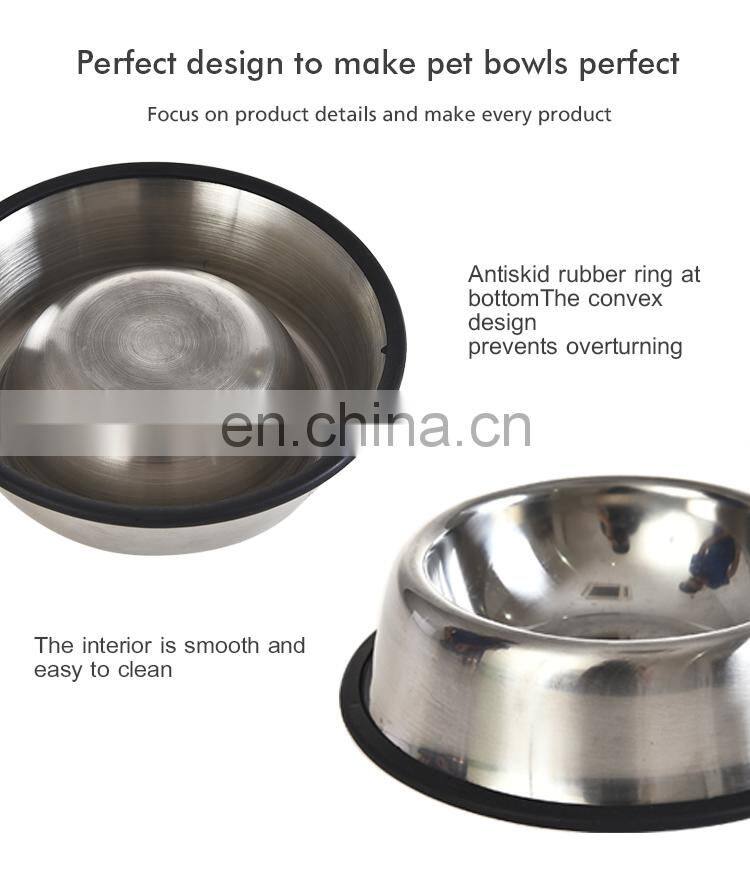 Pet Accessories Wholesale Non-slip Feeder Dog Feeding Pet Steel Bowl