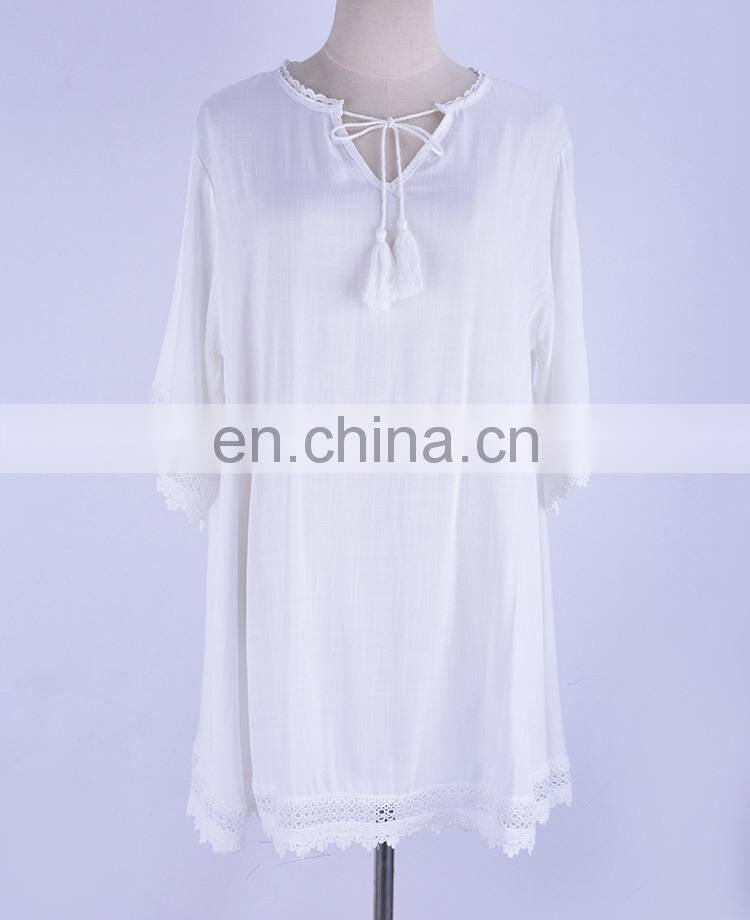 V neck Beach Cover up Sarong White Cotton Beach Dress Tunic Bikini cover up Kaftan Beach Swimsuit cover up Saida de Praia