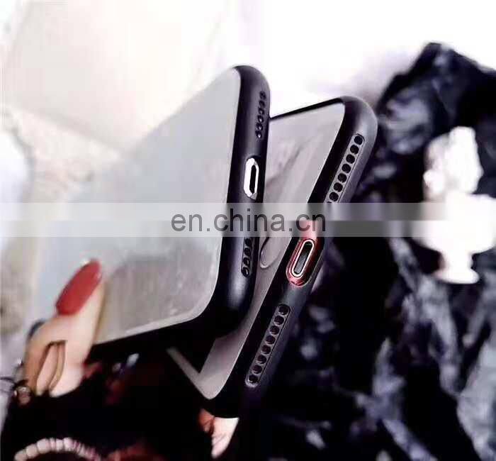 Hot selling Pink TPU case cover tpu ultra thin and temper glass mobile phone case cover for iphone 6 7 8 plus x xs max