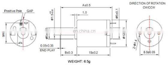 3.0V High speed Small dc motor grader for sale RF-1215CA