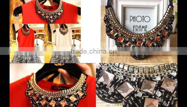 0521L High Quality beaded neck trim,beaded neck trim for T-shirt,wholesale beaded neck trim