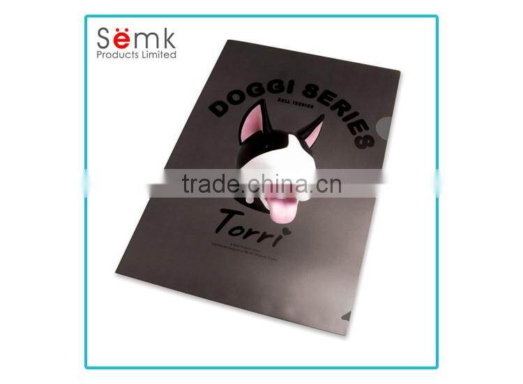 Semk factory cheap plastic file folder cover dog clear plastic document folder