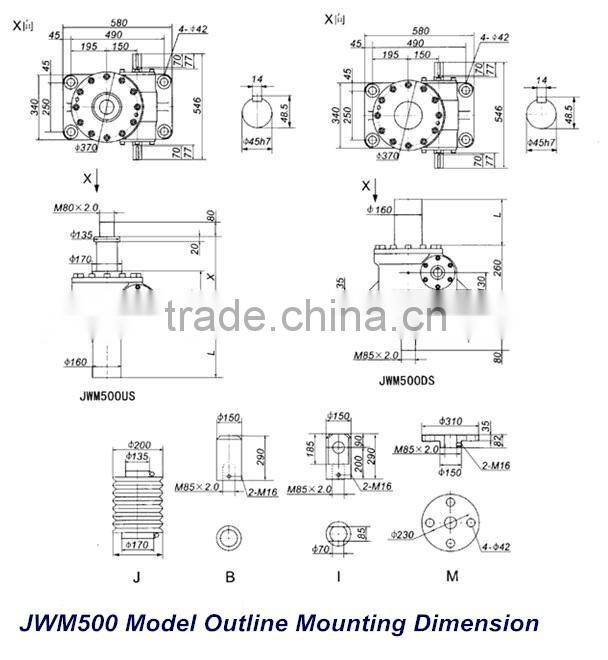 JWM Gear box Parts manual worm geared motor Screw Jack Lift for mini sewing machine