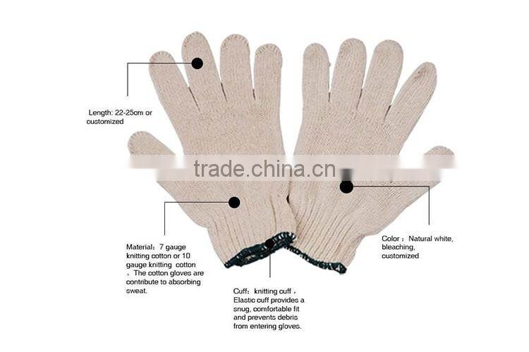 White Cotton Knitted Gloves Work Gloves LG067