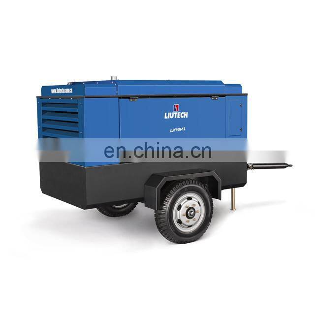 12bar Liutech High Quality 96kW Diesel Portable Air Compressor For Ground Engineering Drilling