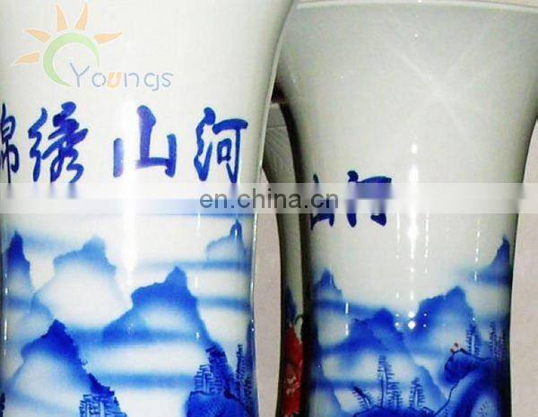 Elegant Porcelain Blue And White Tall Vases