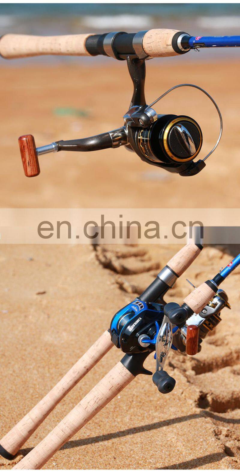 Guangwei custom fishing rod 2.1m 2.4m carbon fiber salt water fishing rod reel kit