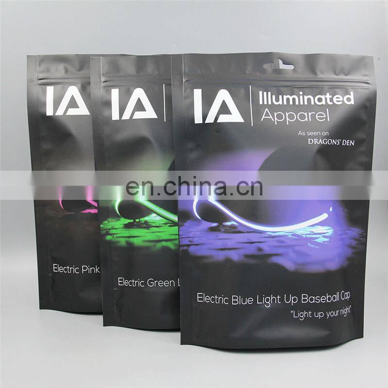 Custom Matte Frosted Biodegradable Plastic bag with logo TShirt Swimwear zipper bags for clothing packaging