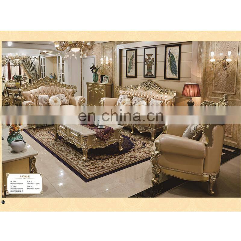 New Italy design luxury sofa sets latest custom living room solid wood furniture Genuine leather sofa bed