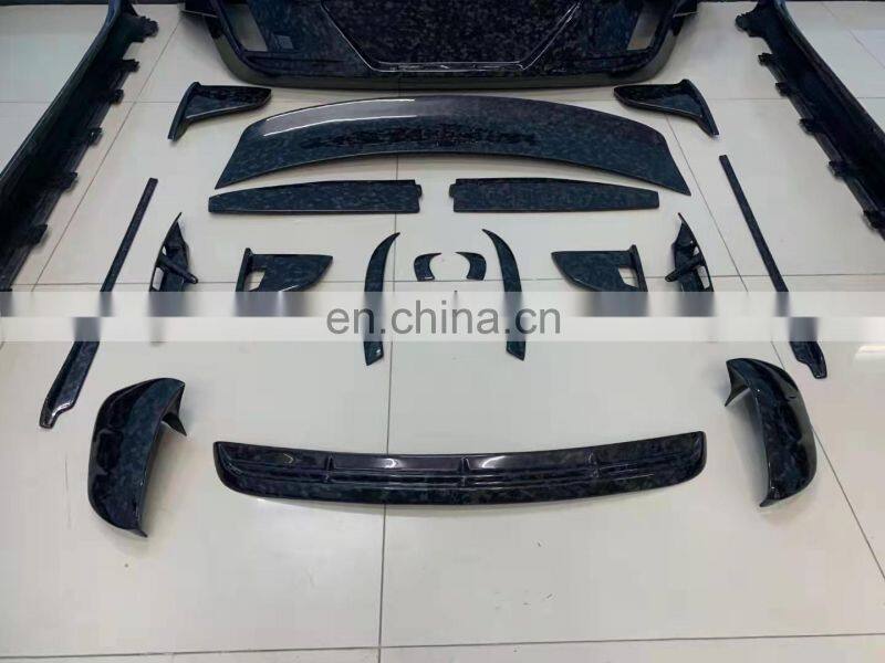 Runde Dry Carbon Fiber Material For Porsche Taycan Upgrade Mansory Style Body Kit Front Lip Rear Lip Side Skirt Spoiler