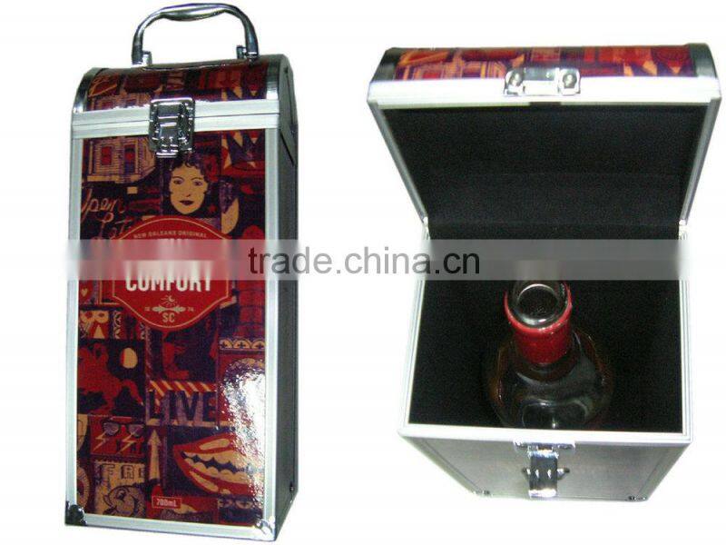 aluminum profile hard case box aluminum wine cases with lock and handle