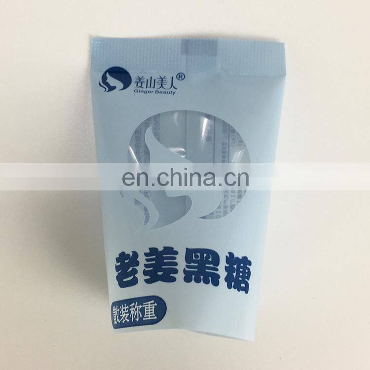 Custom transparent back sealed chocolate bag clear food packaging film on roll sugar salt seasoner sachet packaging film