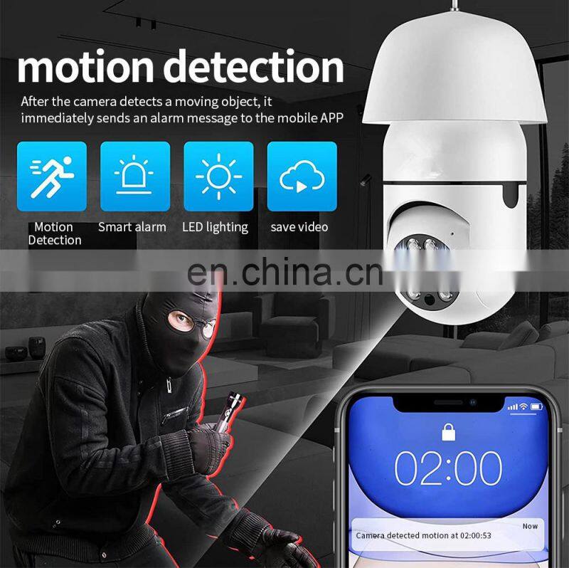 Wifi Panorama Camera Horizontal View 360 Degree CCTV Bulb Camera