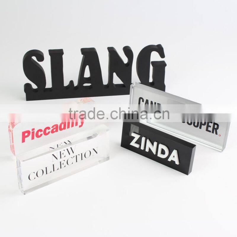 Fashion Clear Solid Acrylic Sign Block Desktop Acrylic Logo Block Plexiglass Printed Block