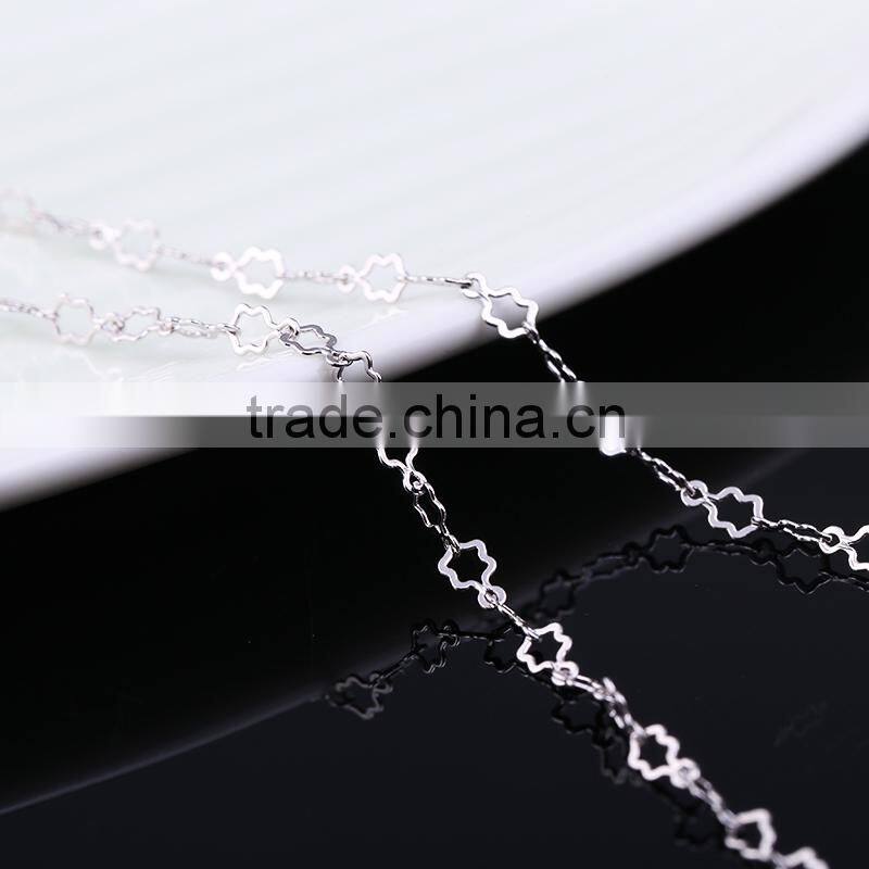 Yiwu Wholesale Fashion Rhodium Plated Five-Pointed Star Necklace Chains Jewelry