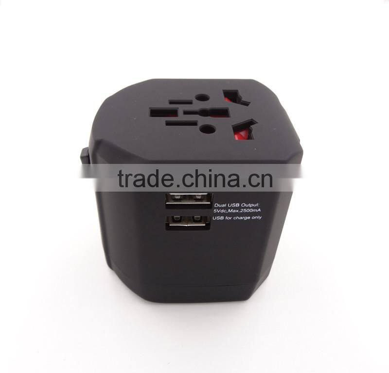 Rubber Coating CE ROHS Approved uk to australia power adapter/uk to china plug adapter/uk to euro plug adapter