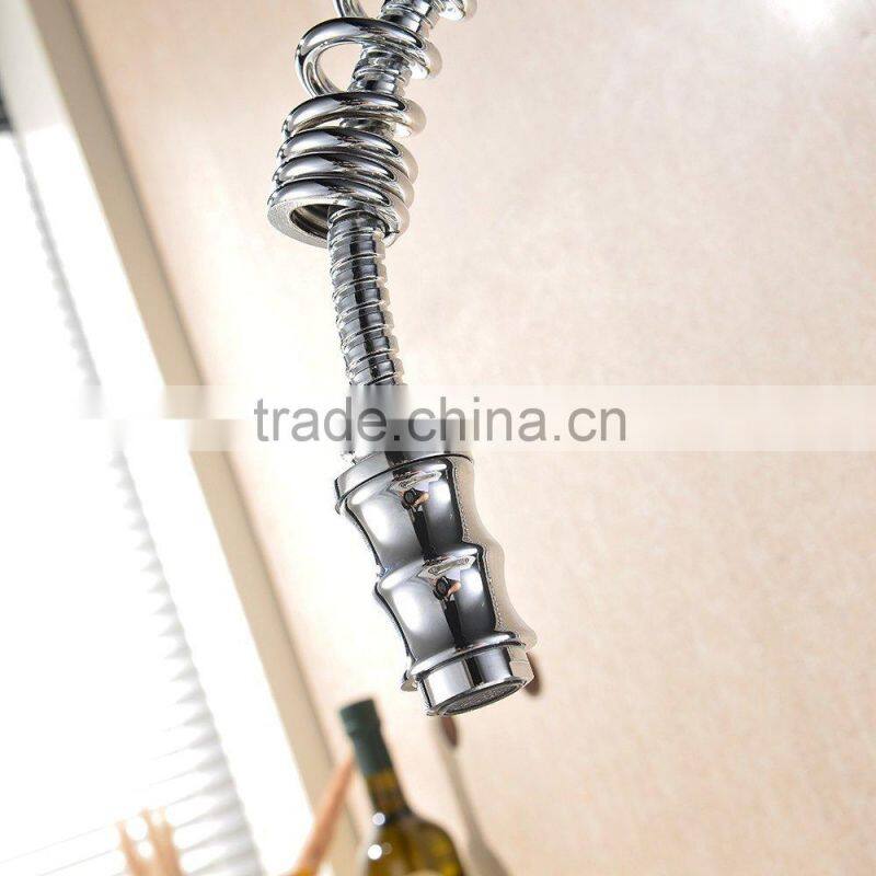 Good Build Quality Chrome Monobloc Kitchen Sink Mixer Tap Swivel & Spring Spout Pull Out Bar Taps