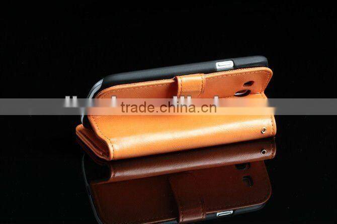 Good Design Nice Outlook Wallet Type Sheepskin Leather Case for Galaxy S3 i9300