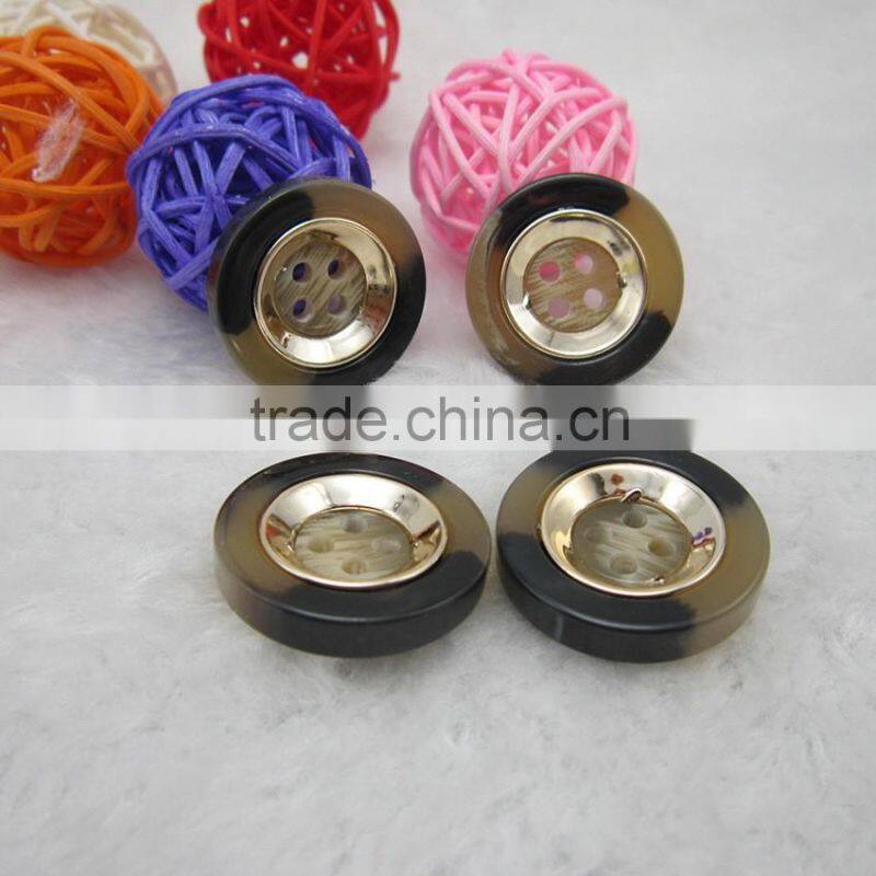 Sedex Audited Factory 2 Pillar zamac polyester button, vacuum plating polyester button