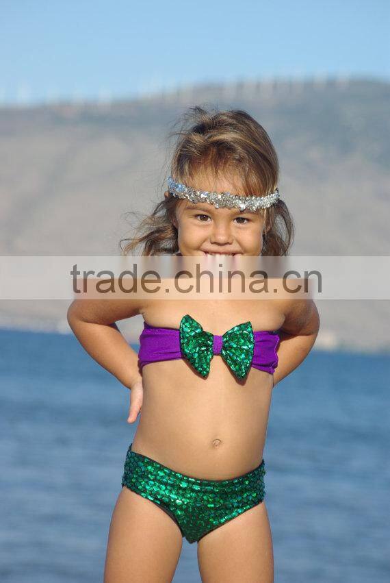 Cute Sexy Bandeau Bow Kids Swimwear for Girls